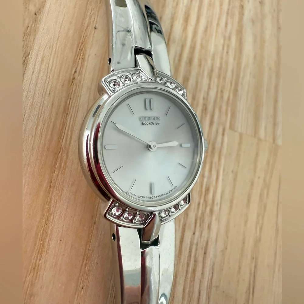 Citizen eco-drive ladies silver tone dress watch